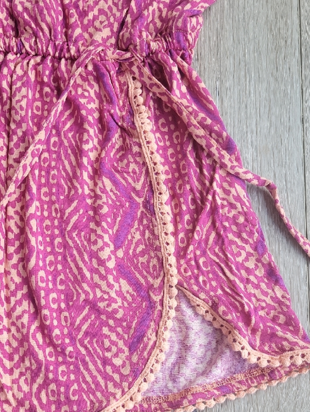Pink Patterned Drawstring Waist Dress - Picture 3 of 5